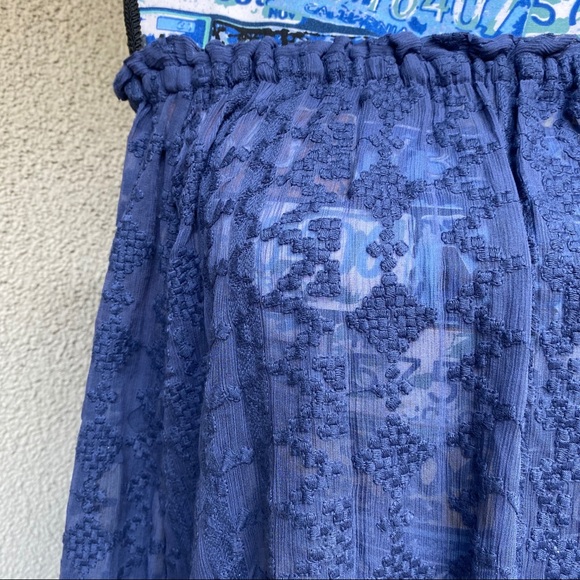 Rebecca Taylor Embroidery Chiffon Off Shoulder Top - Picture 5 of 8